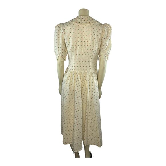 American Vintage Shirt waist dress cream with hearts all over size small - Picture 10 of 11